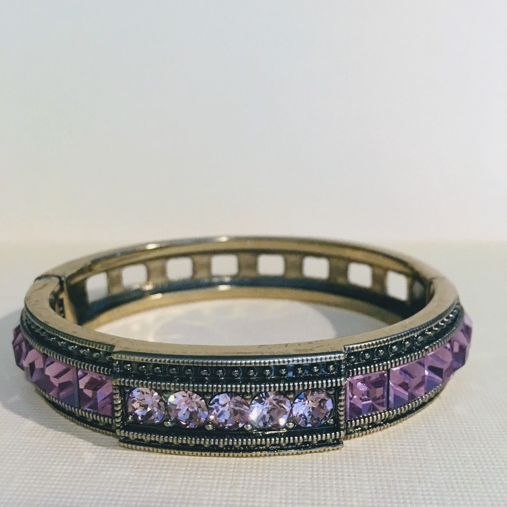 Heidi Daus Pink Crystal "Tantalizing" Bangle Sz 7
